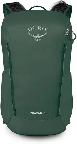 Vista 2 de Osprey Skarab 18L Mochila de senderismo para hombre con depósito hidráulico, verde tundra, talla única, Tundra Verde, Mochila de senderismo Skarab
