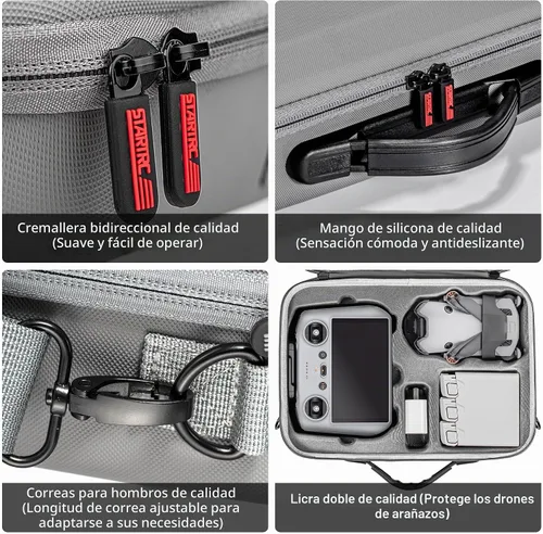 Vista 3 de STARTRC - Funda de transporte para DJI Mini 4 Pro, bolsa de viaje portátil para DJI Mini 4 Pro Fly More Combo - Bolsa de hombro para drone