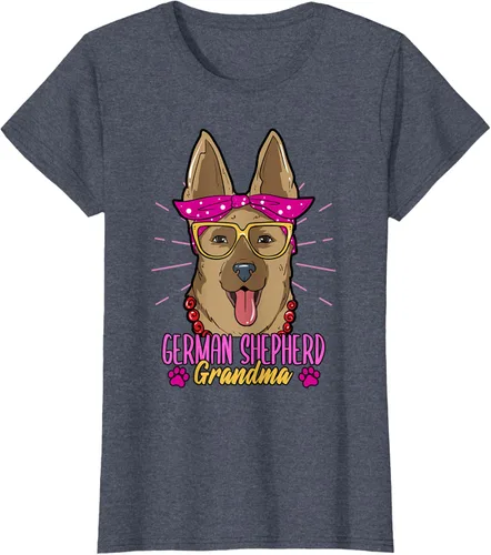 Vista 14 de Camiseta de piel de pastor alemán para mujer, con diseño de pata de mamá, padre, amor, perros, perro, Negro, S