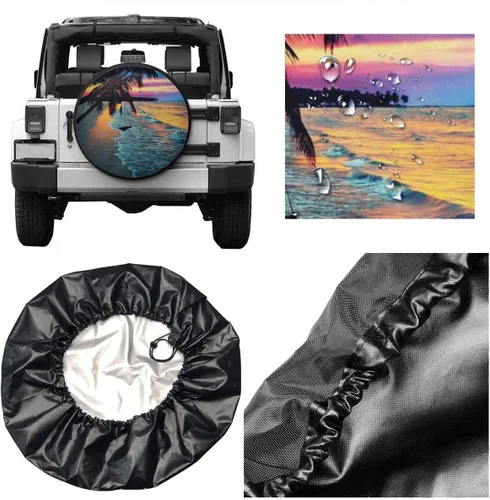 Vista 5 de Coco Beach Sunset - Funda de repuesto para hamaca impermeable con rayos UV, para remolque, RV, SUV de 14 pulgadas