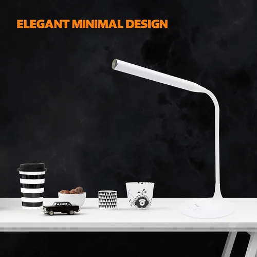 Vista 9 de DAC Lámpara de escritorio LED, lámpara de mesa para el cuidado de los ojos, cuello de cisne flexible de 360 grados, regulable continuamente, 3 modos