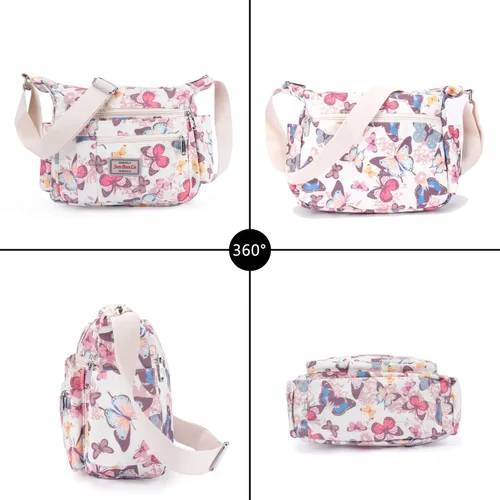 Vista 2 de Bolso de hombro para mujer, con múltiples bolsillos, bolso cruzado con asa superior