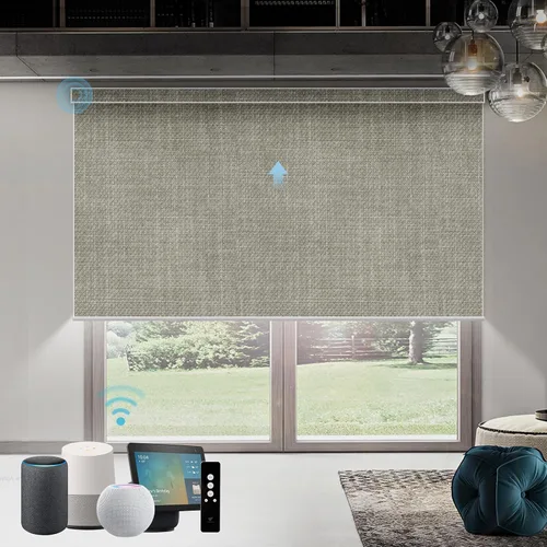 Vista 78 de SmartWings Persianas Motorizadas con Sombras para Ventana Control Remoto Funciona con Thread Apple Homekit Z-Wave Alexa 100% Blackout de Doble Cara