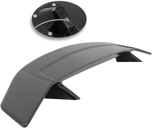 Vista 7 de SCITOO Alerón de alerón de ventana trasera ABS para alerón universal de 52 pulgadas con aspecto de carbono brillante
