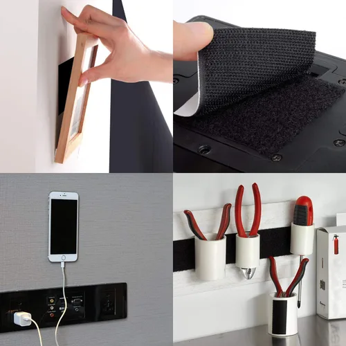 Vista 7 de BRAVESHINE Cinta de velcro extraíble de 2 x 4 pulgadas con adhesivo, 12 juegos de cinta de montaje fuerte para colgar cuadros en la pared, cojines