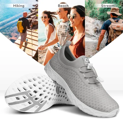 Vista 8 de SEEKWAY Zapatos de agua para hombre y mujer, secado rápido, zapatos acuáticos descalzos, playa, caminar, kayak, canotaje, deportes acuáticos SP006