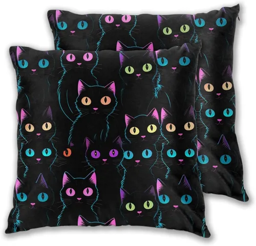 Vista 19 de Juego de 2 fundas de almohada para sofá, oficina, dormitorio, decoración del hogar, 16 x 16 pulgadas
