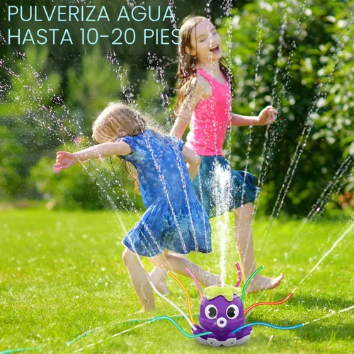 Vista 6 de SAMTOP Rociador de agua para exteriores para niños y niños pequeños, juguetes de verano al aire libre con 8 tubos de agitación, se fija a