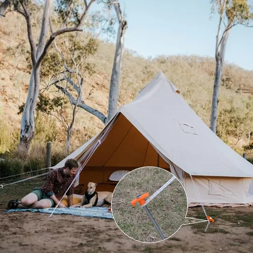 Vista 5 de 12 piezas de estacas para tienda de campaña, estacas de camping, estacas de tierra de 7.1 pulgadas de AVOFOREST, estacas de tienda de campaña