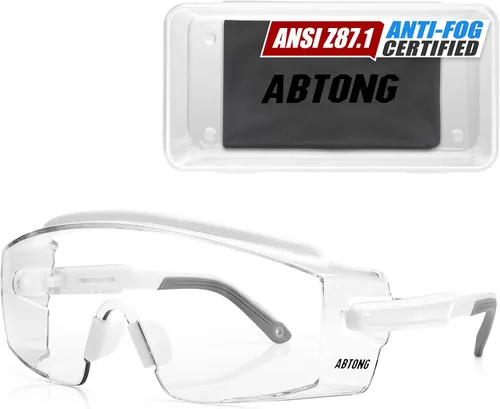 Vista 9 de Gafas de Seguridad Sobre Anteojos — Gafas de Seguridad Certificadas ANSI Z87.1 con Lentes Envolventes Transparentes UV380 Antivaho y Antirrayaduras