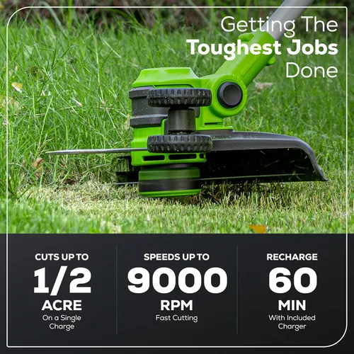 Vista 4 de Greenworks 40V Desmalezadora/desbrozadora inalámbrica 2 en 1 (Gen 2) - 13" de Greenworks para césped y acera, alternativa ligera al cortacésped a