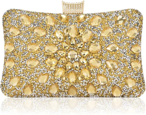 Vista 12 de Milisente Clutch Purses For Women Crystal Clutches Evening Bags Gemstone Clutch Purse For Wedding Formal
