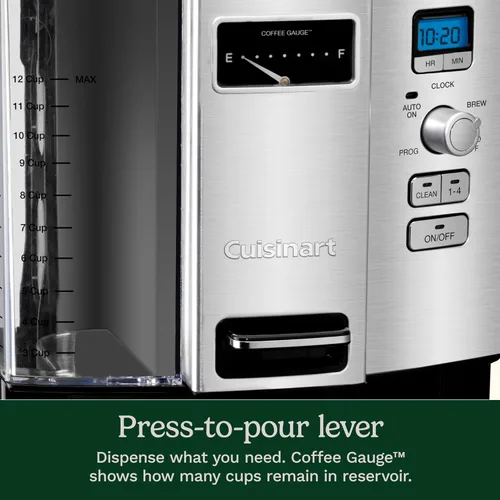 Vista 3 de Cafetera programable doce tazas Cuisinart DCC-3000 Coffee-on-Demand, Estándar, Negro Coffee on Demand Dispenses Single Cups, 12-Cup Capacity