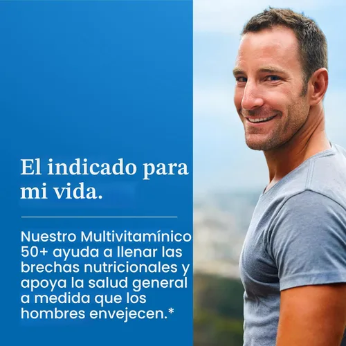 Vista 3 de One A Day Multivitamínico Healthy Advantage para hombres con vitaminas A, C, E, B6, B12, calcio y vitamina D, tableta, 200 unidades (paquete de 1)