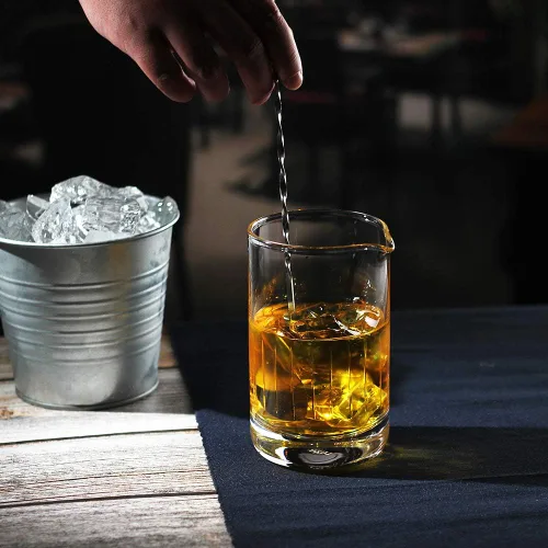 Vista 8 de BaveL Vaso mezclador de cristal, cristal profesional extra grande de 20 onzas, vidrio mezclador sin plomo, diseño sin costuras de alta calidad, gran