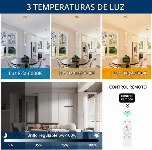 Vista 3 de Candelabros de cristal modernos de 1 luz LED regulable Iluminación colgante para isla de cocina, comedor, pasillo