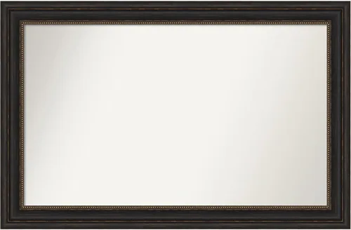 Vista 463 de Amanti Art Espejo de pared personalizado no biselado (25 x 25 pulgadas), marco de bronce acentuado, varios tamaños personalizados, espejo de baño