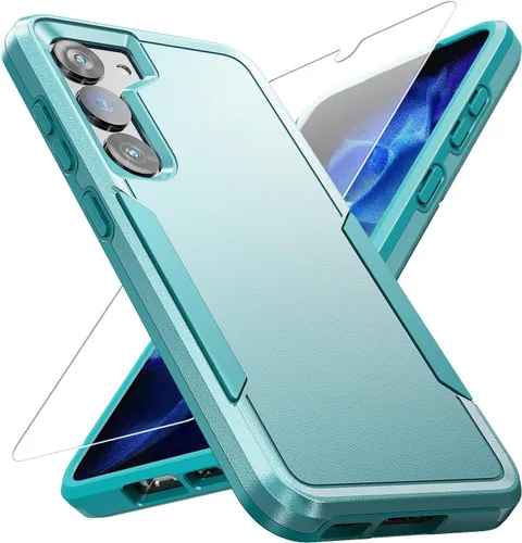 Vista 12 de Funda para Samsung Galaxy S23 con protector de pantalla HD, doble capa de grado militar probada contra caídas, resistente, a prueba de golpes, Negro