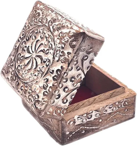 Vista 5 de Organizador de joyas antiguas de madera de mango Joyero de madera de mango para mujer, solución de almacenamiento decorativa con diseño elegante