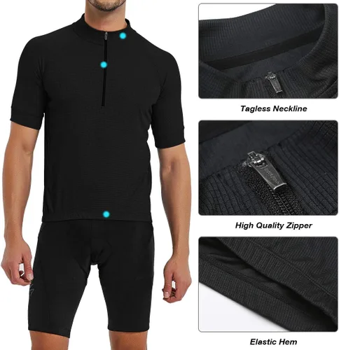 Vista 4 de Camiseta de manga corta para hombre, para correr, absorbe la humedad, para entrenamiento
