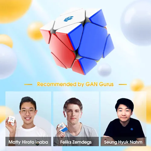 Vista 6 de GAN Skewb 8 imanes, cubo magnético de velocidad Gans Skewb rompecabezas cubo mágico ligero GES Pro 90° corte de esquina para niños adultos