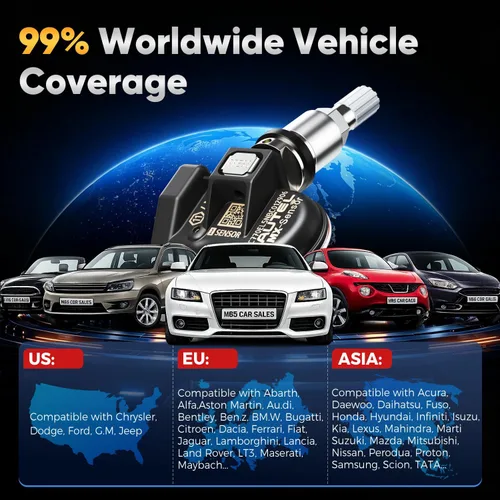 Vista 7 de Autel Juego de 4 Sensores TPMS, MX-Sensor 2 en 1 315MHz + 433MHz de Inserción TPMS Sensor Universal Programable, Nivel OE 100% Clonable por Autel