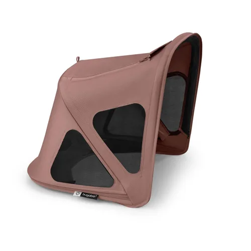 Vista 12 de Bugaboo Toldo para el sol con mosquitera para cochecitos de canguro y zorro, color cereza oscuro Paneles de ventilación, tejido UPF 50+, repelente