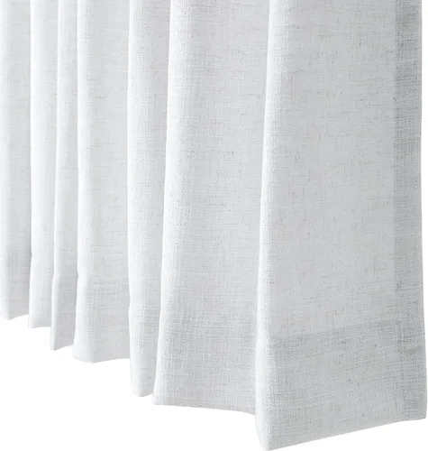 Vista 5 de Cortinas opacas plisadas de lino sintético con forro para sala de estar, dormitorio, puerta corrediza (1 panel), 34 pulgadas de ancho x 84 pulgadas