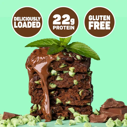Vista 4 de FITCRUNCH - Barra de proteína de galletas cargada, alta proteína, sin gluten, aperitivo proteico (12 barras de galletas, locura de menta)
