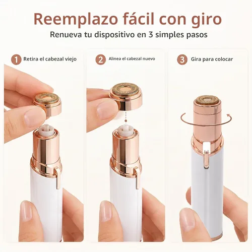 Vista 5 de Cabezales de repuesto para Flawless Generation 2, compatibles con el removedor de vello facial impecable Finishing Touch para mujeres, cuchillas