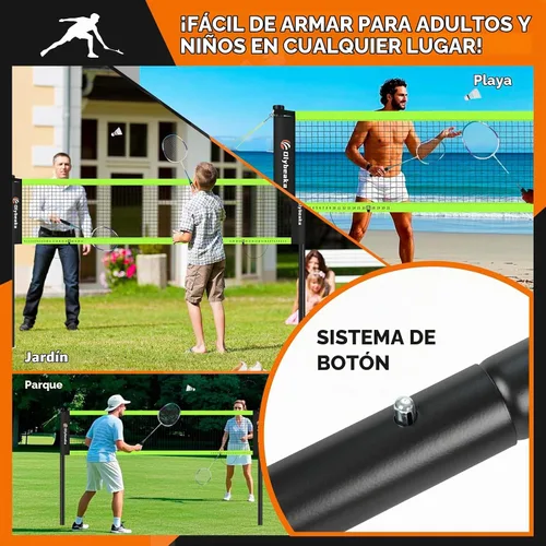 Vista 2 de 12ft Badminton Net Set for Backyard Easy Setup & High Stable