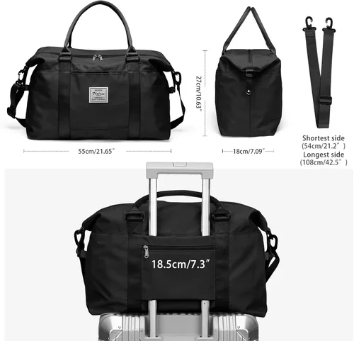 Vista 4 de Bolsa de viaje para gimnasio, bolsa de hombro para mujer, bolsa de hombro para fin de semana