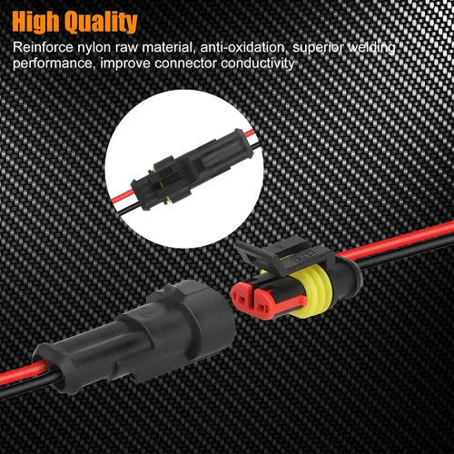Vista 6 de JacobsParts Conector eléctrico impermeable, enchufe de 2 pines, conectores de cable eléctrico automático para automóvil, camión, barco y otras