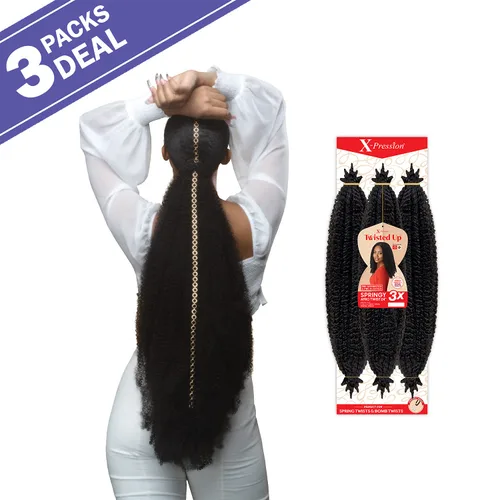 Vista 2 de Outre - Trenzas de ganchillo x-pression Twisted Up 3X Springy Afro Twist de 24 pulgadas (paquete de 3, 2)
