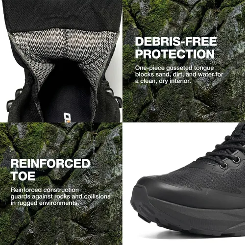 Vista 7 de NINGO Men's Military Tactical Waterproof Boots, Non Slip Work Boots for Men Negro