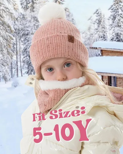 Vista 6 de Toddler Kids Winter Hats Gloves Scarfs Beanie Mittens Neck Warmer for 0 6 12 Months 1 2 3 4-8 Year Old Baby Girls Boys Gifts