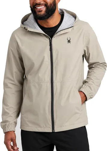 Vista 14 de Spyder Chaqueta impermeable para hombre - Cortavientos con capucha ligera e Negro