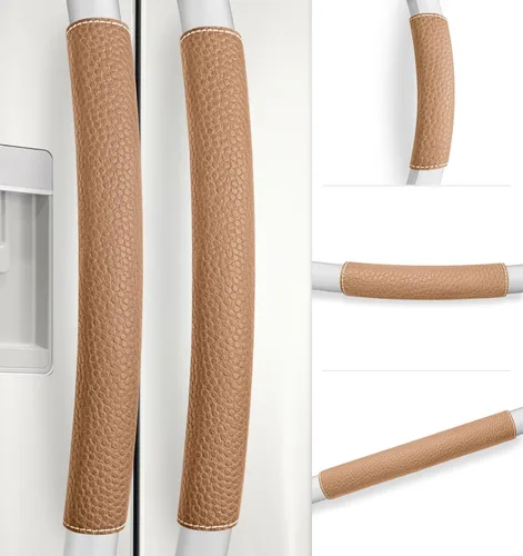 Vista 25 de Fundas para manija de puerta de refrigerador, 5 PCS, fundas ajustables para manijas de electrodomésticos, mantén tu cocina limpia, protector