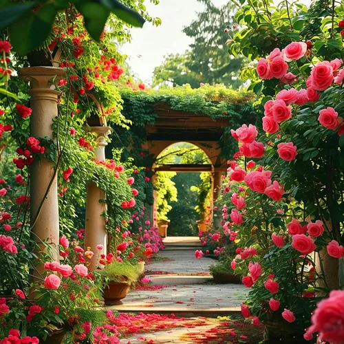 Vista 5 de Semillas de rosas trepadoras para plantar, más de 300 plantas de semillas de flores de rosa rosa, reliquia sin OMG atrae a polinizadores, flores