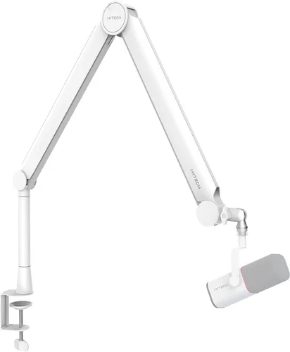 Vista 10 de Brazo de micrófono premium con soporte de escritorio, giratorio de 360°, totalmente ajustable, para podcast, video, juegos, radio, estudio