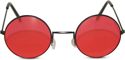 Vista 2 de Lentes de sol de John Lennon para fiesta. Lentes de sol redondos, hippie, con lentes de colores.