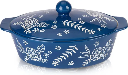 Vista 8 de Wisenvoy Cacerola con Tapa - Plato para Cazuela y Horno de Cerámica