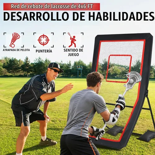 Vista 3 de ZEALFEEL Lacrosse Rebounder with 5 Adjustable Angles, 4x6FT/4x7FT