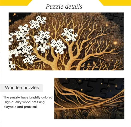 Vista 2 de Life of Tree - Rompecabezas de 500 piezas para adultos, rompecabezas educativos de aprendizaje, juguetes familiares difíciles y desafiantes