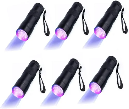 Vista 7 de Paquete de 6 luces negras UV 9 LED linterna antorcha luz al aire libre etc (paquete de 6)
