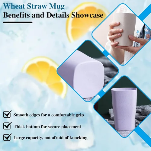 Vista 2 de Incauca Juego de 5 vasos cuadrados de plástico de 16 onzas, vaso de plástico para baño para cepillo de dientes, vaso apilable para cepillado