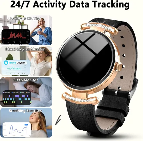 Vista 3 de Relojes inteligentes para mujer, Android IOS, pantalla AMOLED ultra clara de 1.2 pulgadas, rastreadores de actividad física con llamada Bluetooth