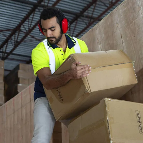 Vista 7 de JORESTECH Orejeras de seguridad para oído rojo y supresión de sonido de oído, diadema ajustable, protección ligera para construcción, dormir