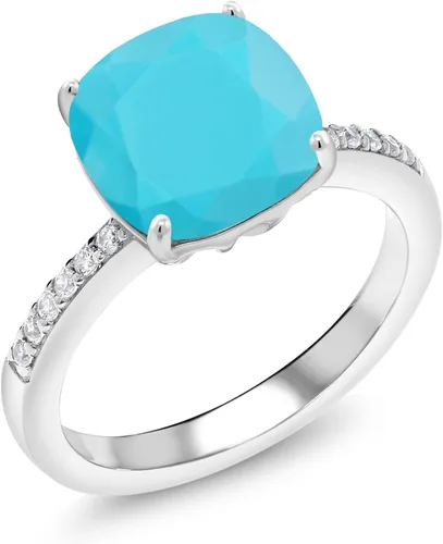 Vista 19 de Gem Stone King Anillo de compromiso de plata de ley 925 con piedra preciosa de corte cojín de 0.39 pulgadas Anillo de compromiso de aniversario
