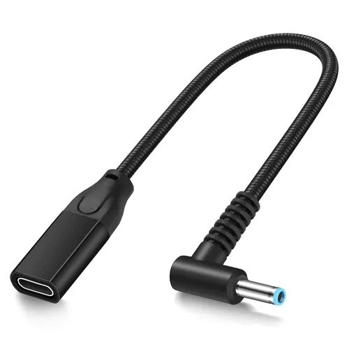 Vista 5 de Adaptador de cable de carga USB C a punta azul inteligente para Hp Tipo-C a 0.177 in Convertidor de conector de ángulo de punta inteligente para Hp